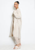 Long Knit Cardigan In Beige