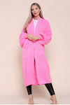 Long Knit Cardigan In Pink