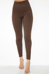 Seamless High Waisted Ribbed Leggings In Brown