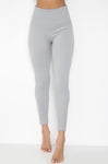 Seamless High Waisted Ribbed Leggings In Grey