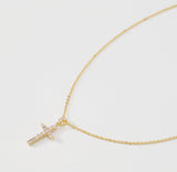 Gold Diamanté Cross Necklace