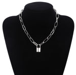 Silver Lock & Chunky Chain Necklace