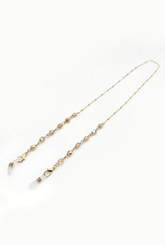 Chunky Beaded End Glasses Chain In Nude