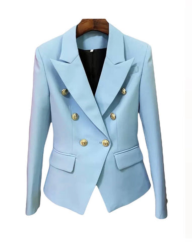 Double Breasted Pastel Blue Blazer