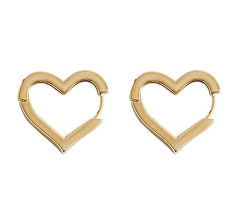 Mini Gold Heart Earrings