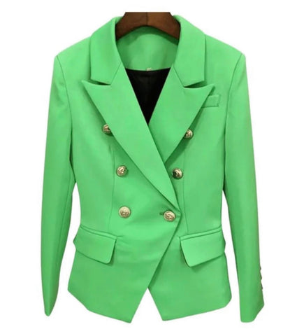 Double Breasted Green Blazer