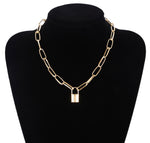 Gold Lock & Chain Necklace