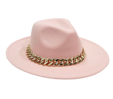 Pink Fedora Chain Hat