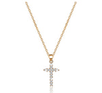 Gold Diamanté Cross Necklace