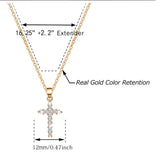 Gold Diamanté Cross Necklace