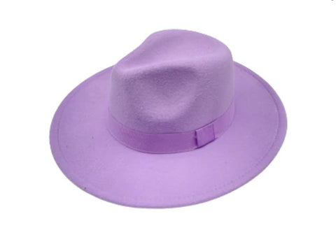 Purple Fedora Felt Hat With Poly Band