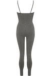 Ribbed Legging Jumpsuit In Grey