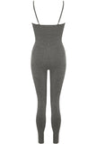 Ribbed Legging Jumpsuit In Grey