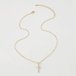 Gold Diamanté Cross Necklace