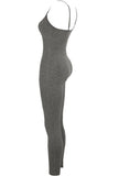 Ribbed Legging Jumpsuit In Grey