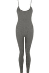 Ribbed Legging Jumpsuit In Grey